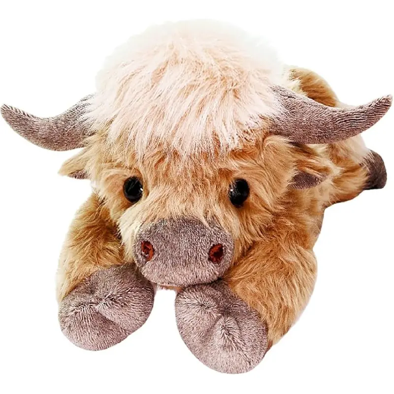 uoozii 20"|   4 Pounds Highland Cow Weighted Stuffed Animals with Unscented Microwavable Heating Pad, Cute Coolable Heatable Weighted Plush Warm Gift for Kids & Adults