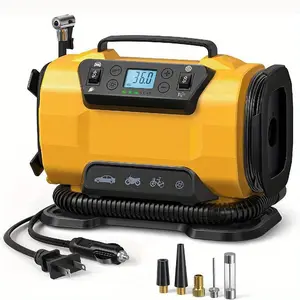 12V Car Tire Inflator, US plug  Portable Air Compressor Pump, 150psi Digital Display, Quick Inflate for Cars, Bikes, Mattresses