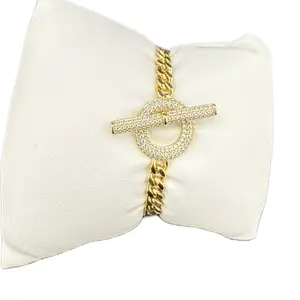 Gold Plated Women's Toggle Bracelet - 6.5 Inches