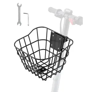 SummerWinsFront Bike Basket with Fixed Bracket, Solid Steel Construction, Max 20lbs Bearing Capacity, Compatible with Adult Bicycles and Knee Electric Scooters (Tools & Hardware Accessory)dealsforyoudays