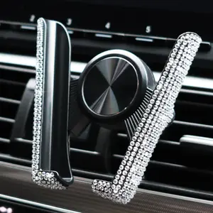 Rhinestone Car Air Outlet Phone Holder, 360 °   Rotatable Car Air Outlet Phone Holder, Fashionable Car Phone Holder for Women & Girls, Car Phone Mount