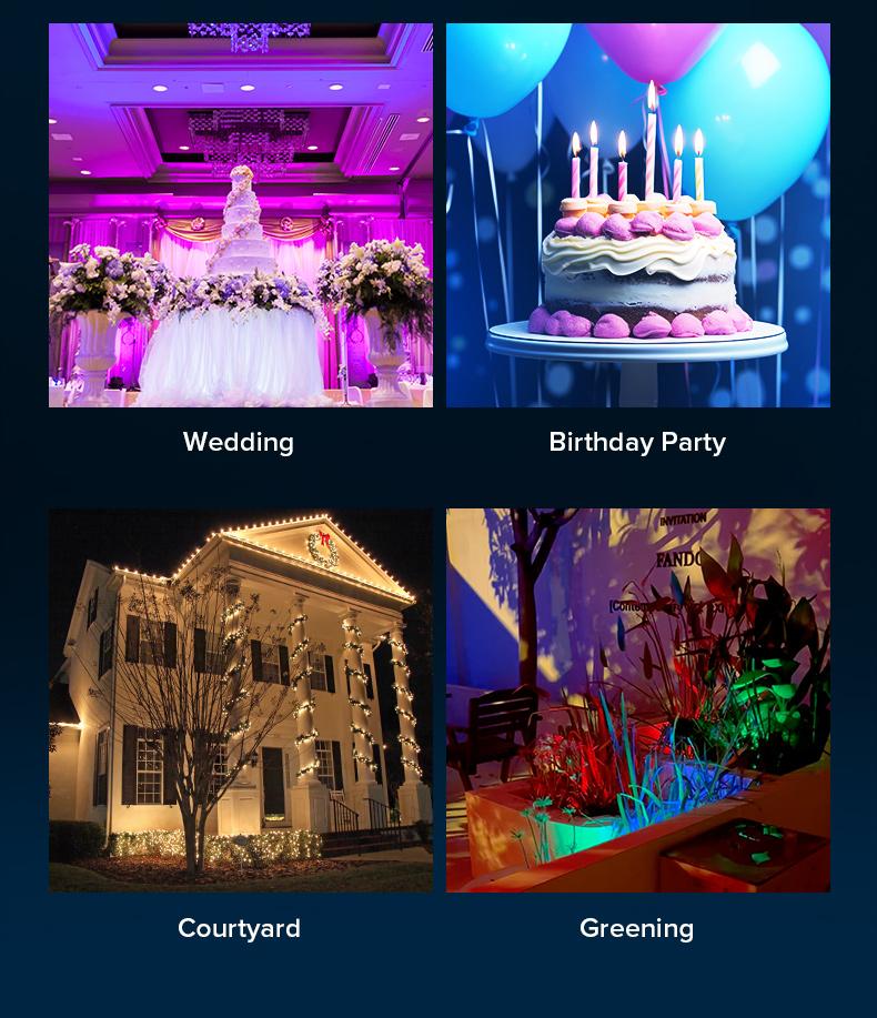 SANSI RGBW LED Outdoor Flood Lights 80W/120W/160W, Energy Efficient, Ideal for Pool Parties, Stage, & Landscape, IP66 Waterproof, 2-Pack, Perfect for Halloween , Halo Landscape Light, Outdoorfun Decorative