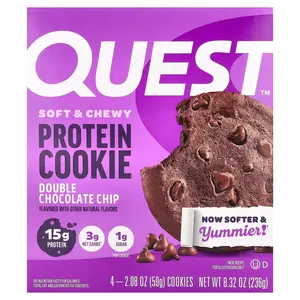 Quest Nutrition Protein Cookie, Double Chocolate Chip, 4 Cookies, 2.08 oz (59 g) Each