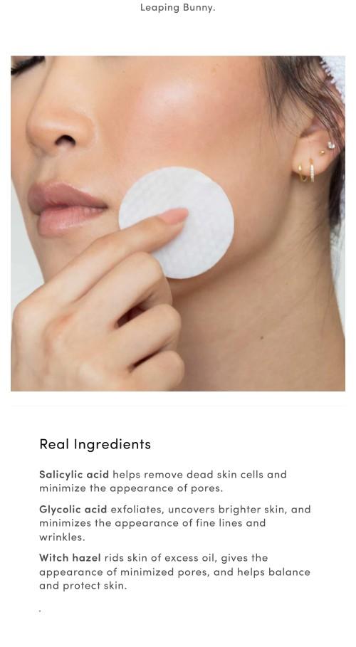 Glycolic Pads - One-Step Daily Vegan Exfoliating and Brightening Facial Skincare Pad with Salicylic Acid