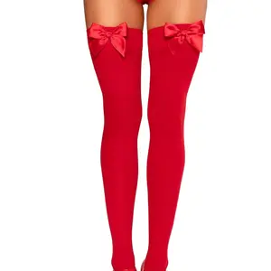 Clara Thigh High Stockings with Red Bow Detail for Stylish Outfits