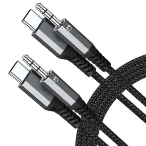 USB C to 3.5mm Audio Aux Jack  (3.3ft 2-Pack), Type C to 3.5mm Headphone  Stereo Cord for  15 16 17 Pro Max,  Galaxy S25 S24 S23 S22 S21 Ultra, Note 20 10, Pixel 9 8 XL, iPad Pro