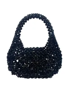Light Luxury Women's Beaded Handbags, Handmade Weave Crystal Tote Bag, Evening Bag, Acrylic Clutch Purse for Party Wedding Date Night, Handbag Fits Phone Wallet & Lipstick, Handcrafted Bag