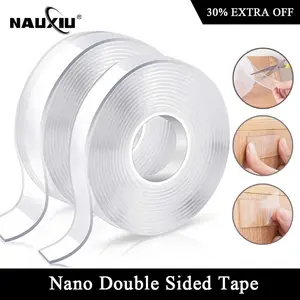 Nano Double Sided Adhesive Tape Double Sided Tape Heavy Duty Clear Mounting Tape Picture Hanging Adhesive Strips (9.85FT)