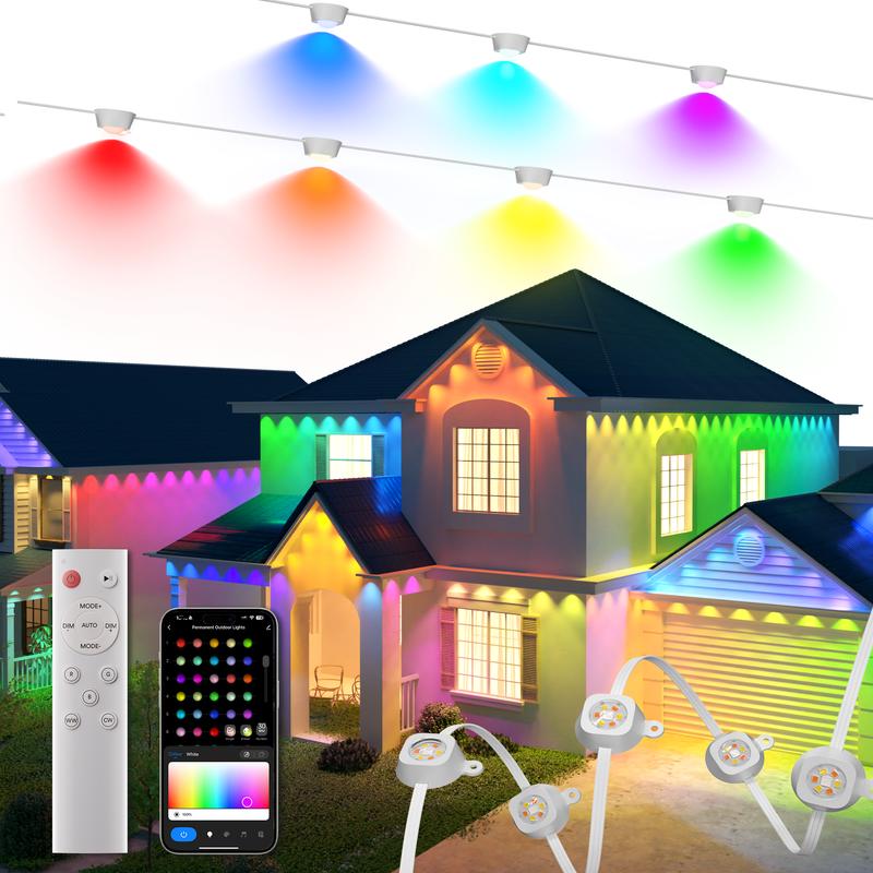 [Helloween Decoration]Smart Permanent Outdoor Lights Pro, 100ft RGBWW ...