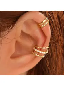 Adjustable Soft Cartilage Ear Cuff Earrings, Minimalist Brass Cold-Weather Jewelry, Simple Design for Everyday Wear, Earring Stack