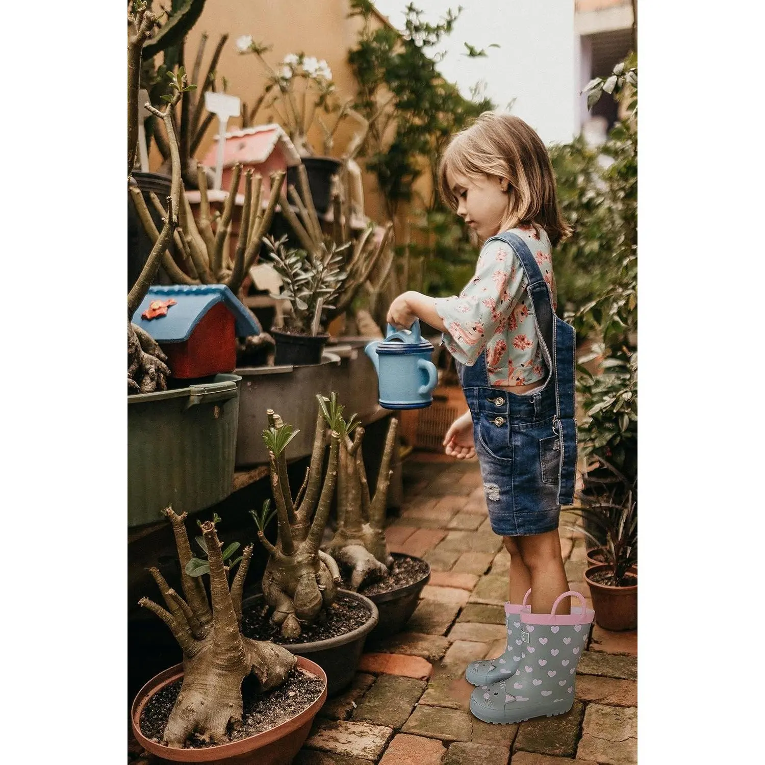 RAINANGEL Toddler Rain Boots with Easy-On Handles, Waterproof Kids Rain Boots for Girls & Boys, Fun Printed & Colors Unisex-Child Outdoor Boots
