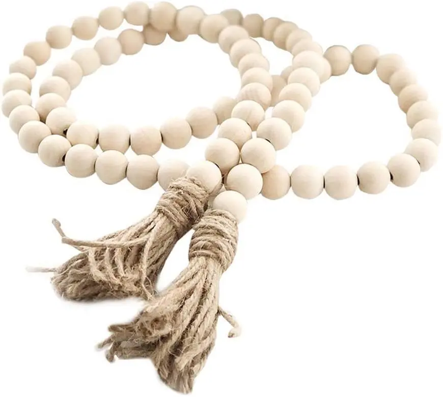 Farmhouse Beads 58in Wood Bead Decor Prayer