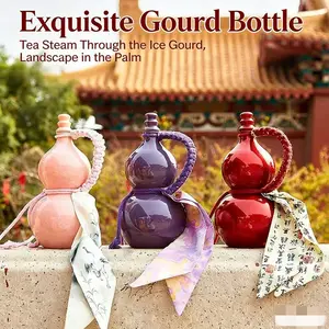 Elegant Oriental Style Gourd Travel Water Bottle, Portable Ancient Wind Outdoor Drinkware Cup, Perfect for Camping & Daily Use, Exquisite Gourd Bottle