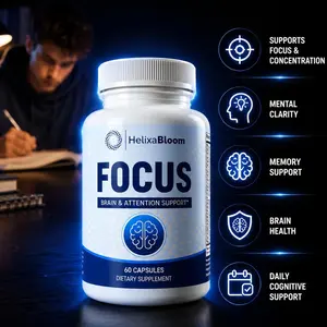 Focus hardcore with Brain and memory support with over 37 total active ingredients of Vitamins, Minerals and Brain support properties such as DMAE, L-Glutamine, Green Tea Extract, GABA, DHA, Boron, Olive leaf, calcium, iron, magnesium, Zinc, 