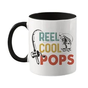 Reel Cool Pops Mug, Pops Fishing Mug, Pops Coffee Cup, Gift for Pops, Fisherman Pops, Fishing With Pops, Pops Gift Idea, Pops Baby Gift, 11oz cup
