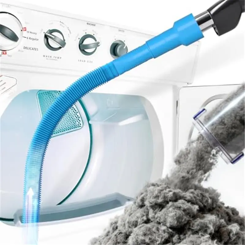Dryer Vent Cleaner Kit – Blue Lint Vacuum Attachment | Dryer Vent Vacuum Hose Replacement Parts Reach Deep Inside Vents - Remove Hidden Lint, Speed Drying & Reduce Fire Risk