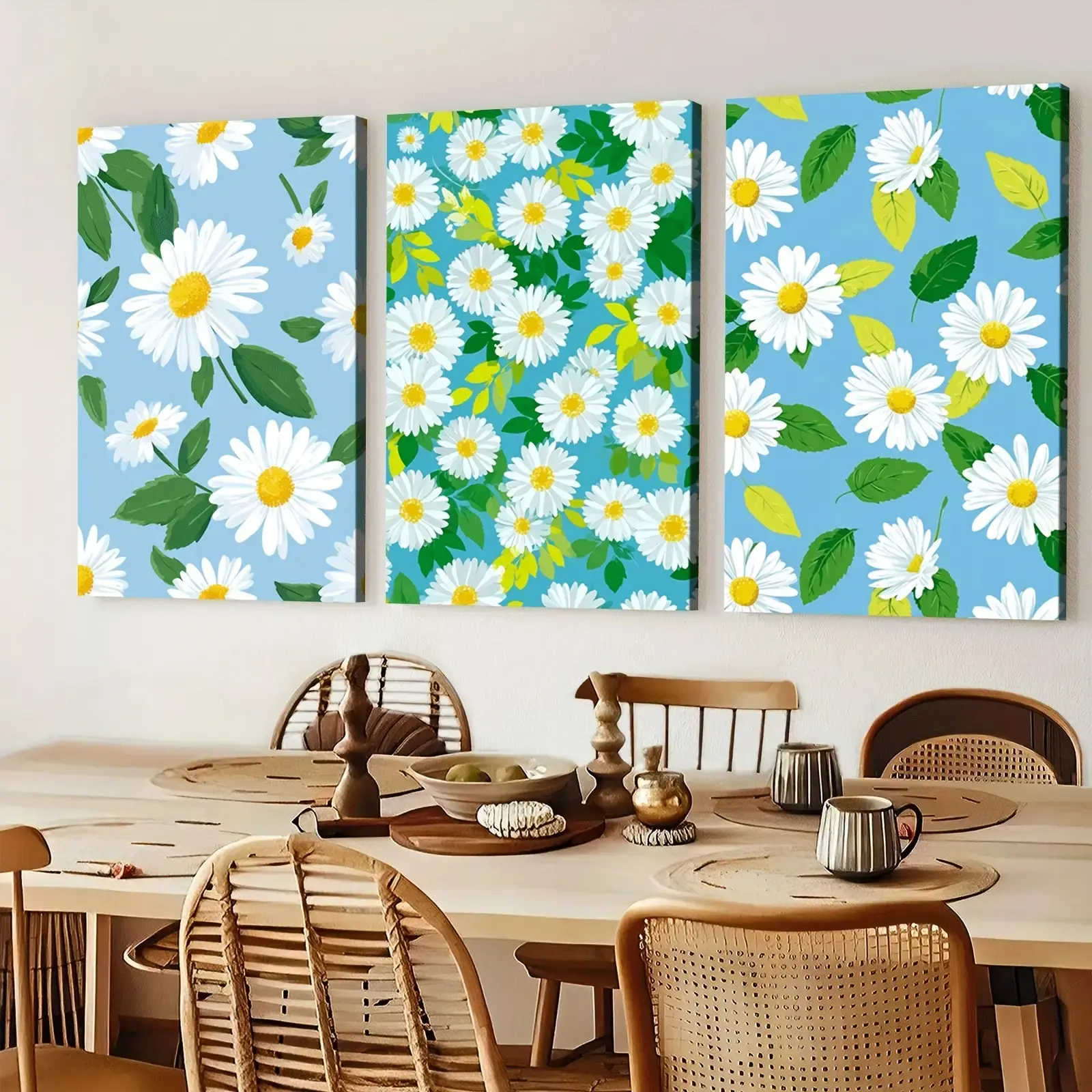 Three Sunflower Canvas Wall Art Home Dormitory Decorative Paintings