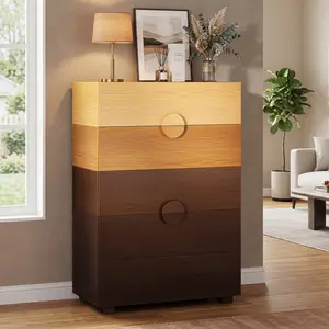 Sikaic 47.6 Inch Tall 5 Drawer Dresser, Modern Chest of Drawers with Ombre Gradient Finish and Rounded Handles, Vertical Storage Cabinet for Bedroom, Closet, Living Room, Entryway and Hallway DealsForYouDays Summerwins
