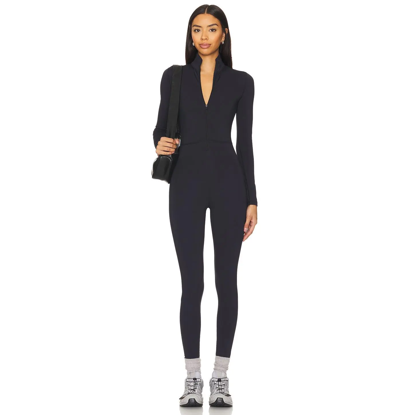 WellBeing + BeingWell WarmWell Olivos Zip Up Jumpsuit in Black