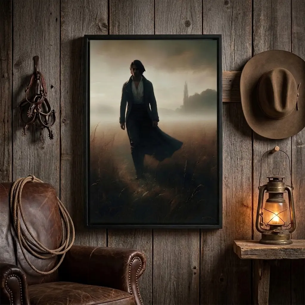 Mr. Darcy, Pride and Prejudice, Jane Austen Book, Movie scene walking in field, Vintage BookTok Poster, Coquette Room Decor, Romantic Regencycore Wall Art Print