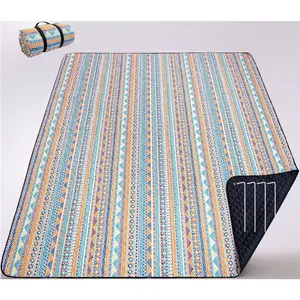 Foldable Picnic Blanket, Extra Large 83x79 Water-Safe Waterproof Boho Mat for Camping Hiking, Sandproof Outdoor Beach Travel Accessory (Foldable Picnic Blankets Included), Water-Safe Picnic Blankets