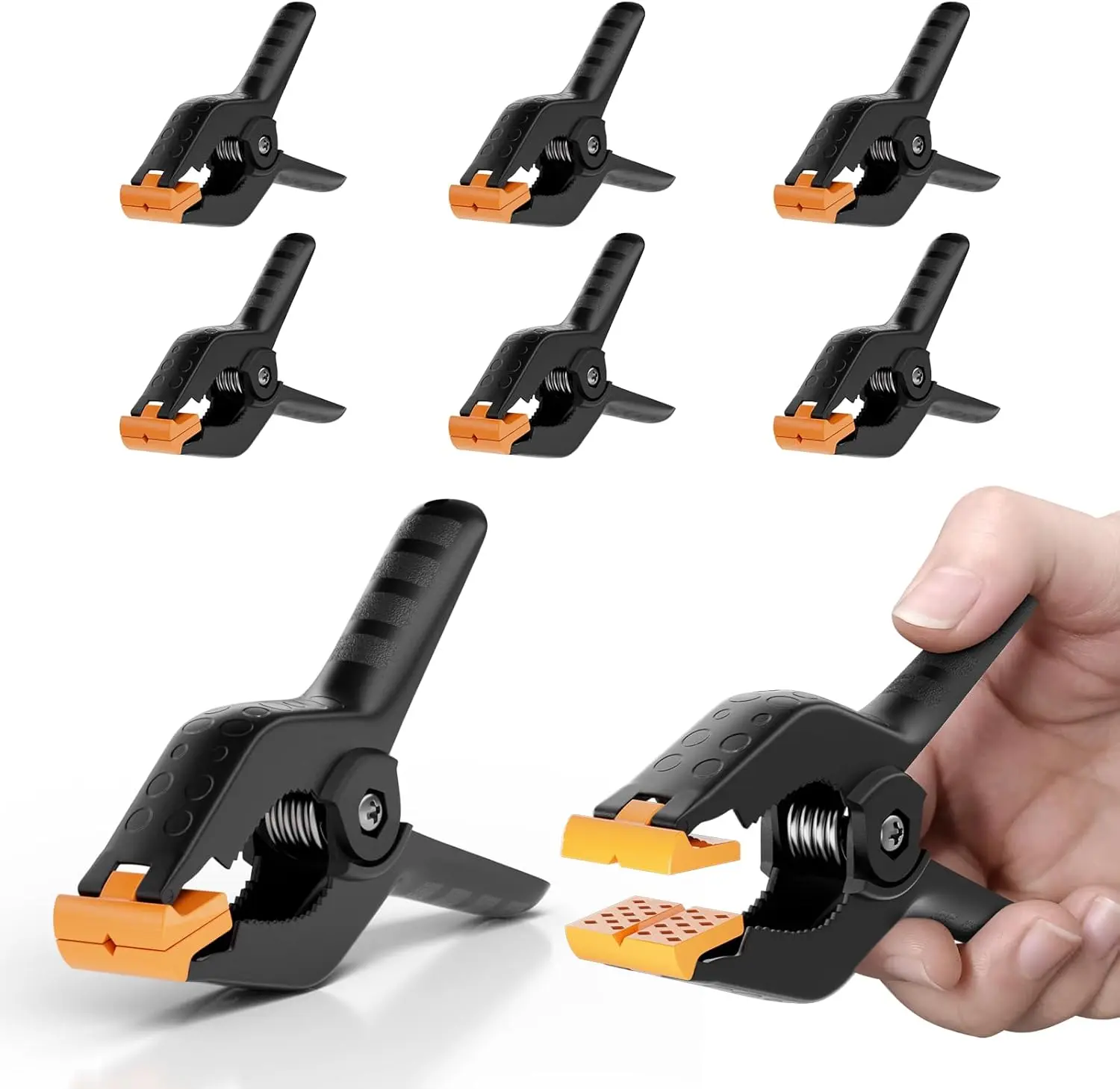 6 Pack Heavy Duty Muslin Spring Clamps, 4.5 inch Photo Booth Backdrop Clips for Photography Studio
