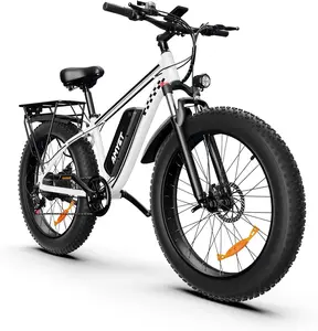 AMYET EB26 Electric Bike for Adults 48V 15AH Battery 1500W Motor 7-Speed Gears 26" Fat Tire Mountain 28mph Dual Shock Absorber Lightweight Ebike with Digital LCD Display & USB Port Tire Dirt Bike Waterproof Bike LCD Controller bicycles