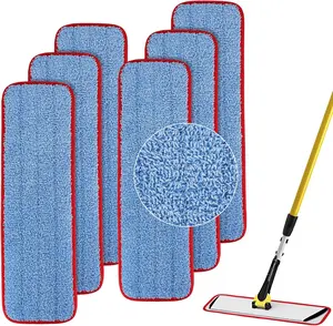 Replacement Microfiber Pad for Rubbermaid Commercial 18.5 Inch Mop  - 6 Pack Wet & Dry Commercial Cleaning Refills  Mops Refills Fit for Any Microfiber Flat Mop System 18.5"