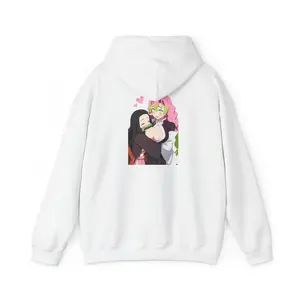 Anime Demon Slayer Nezuko and Mitsuri Unisex Hoodie Love Design Menswear Long Sleeve Tops