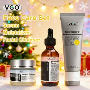 VGO-Vitamin C Serum, Moisturizer Snail, and Facial Cleanser Set Cleansing Moisturizing Suitable for sensitive skin Daily Gentle Moisture Hydrate