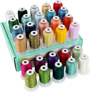 Sewing Thread 30 Colors Polyester Embroidery Machine Thread Kit 500M (550Y) Each Spool - Colors Compatible with Janome and Robison-Anton Colors - Assortment 2