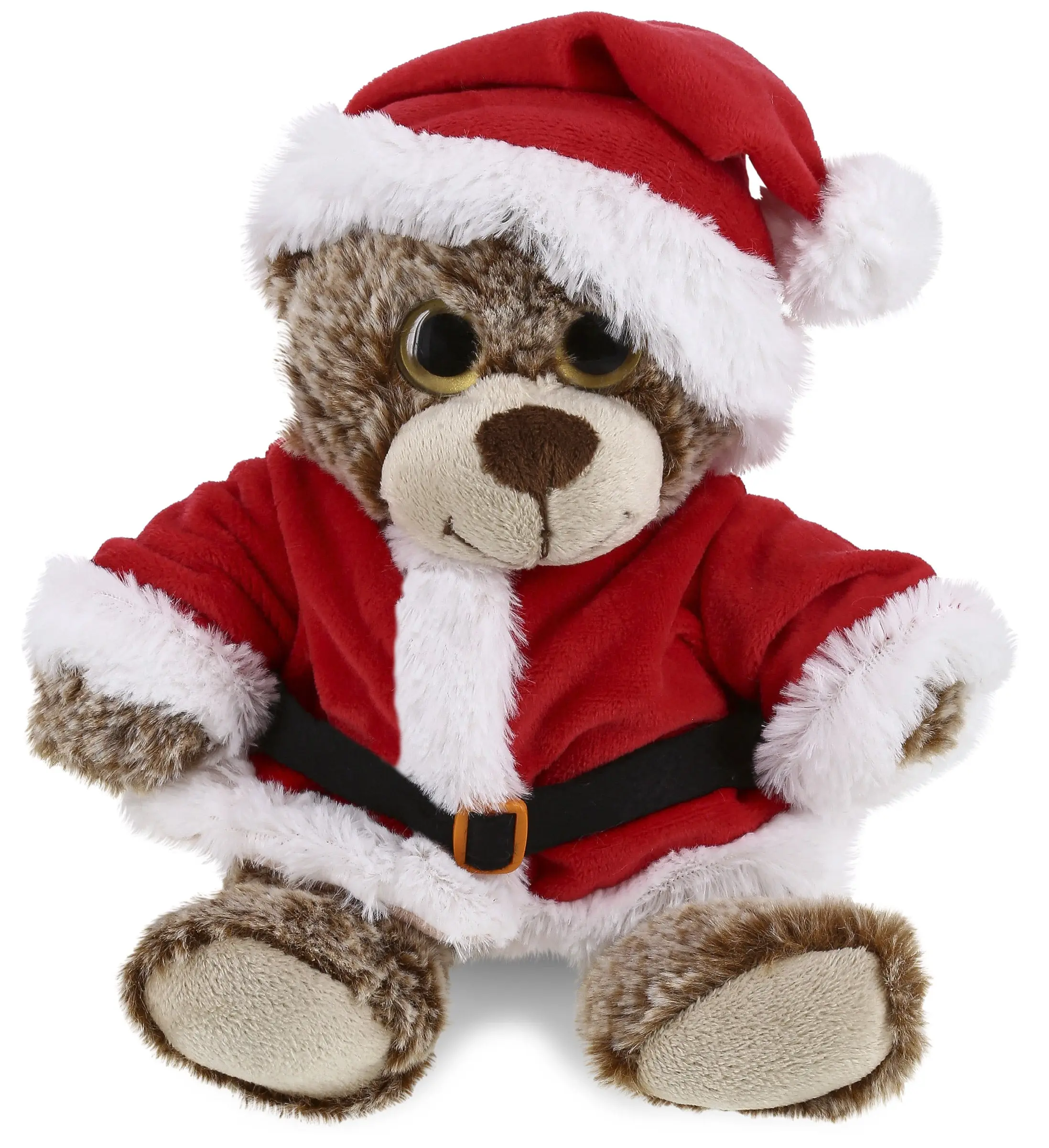 PLUSH SANTA - SUPER-SOFT PLUSH - SITTING BROWN BEAR