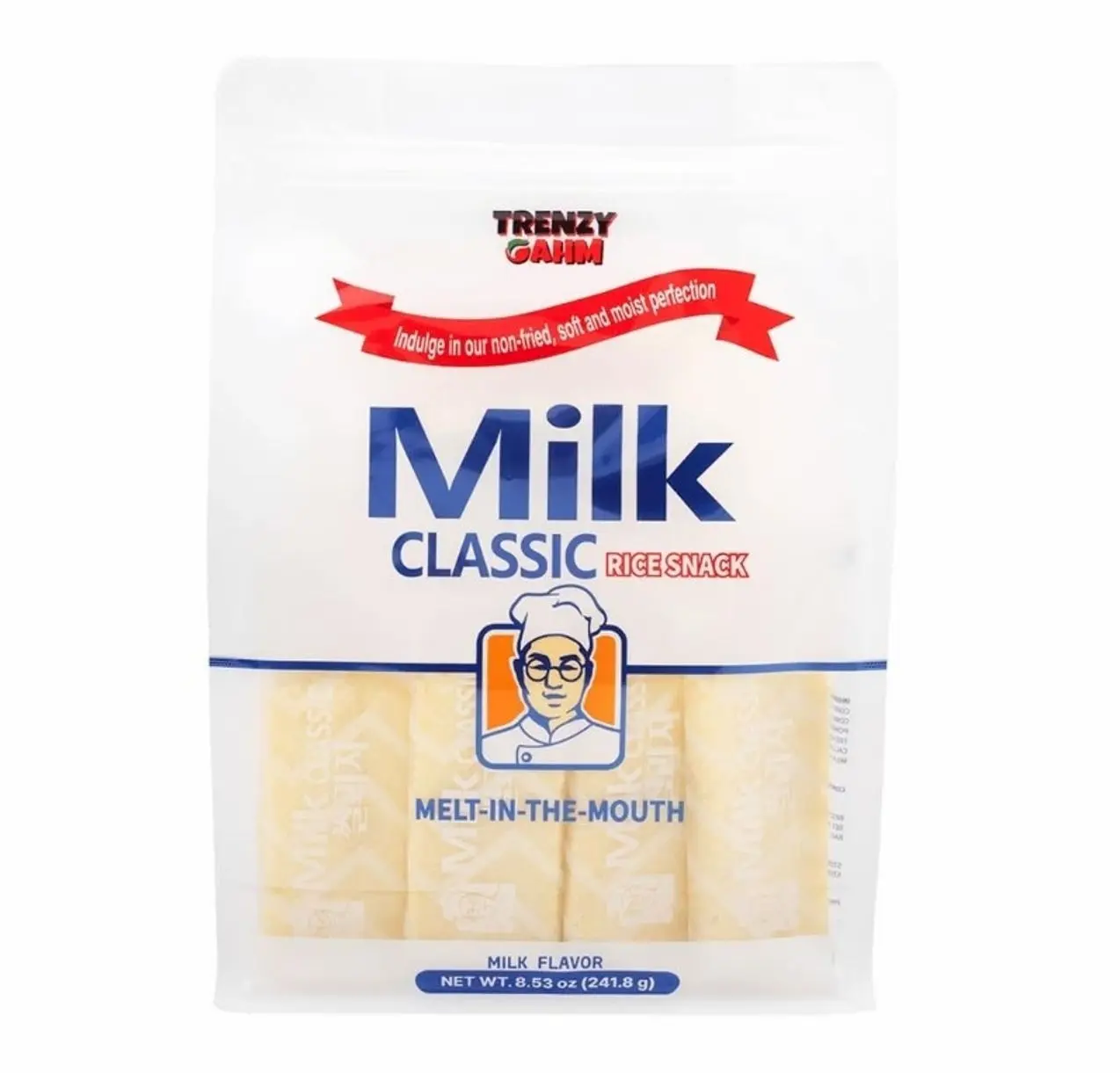 Korean Milk Classic Rice Crackers 240g (8.47 oz) / 0.35 oz x 24 Packs/Original Flavor