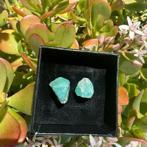 Raw Amazonite S925 Earrings - Natural Color with Unique Shape and Design