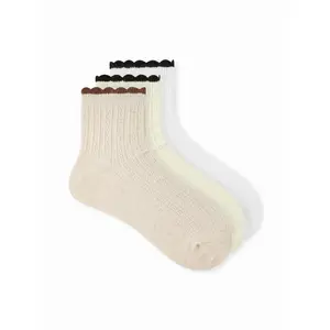 Cider 3 PAIRS RIBBED CREW SOCKS SET