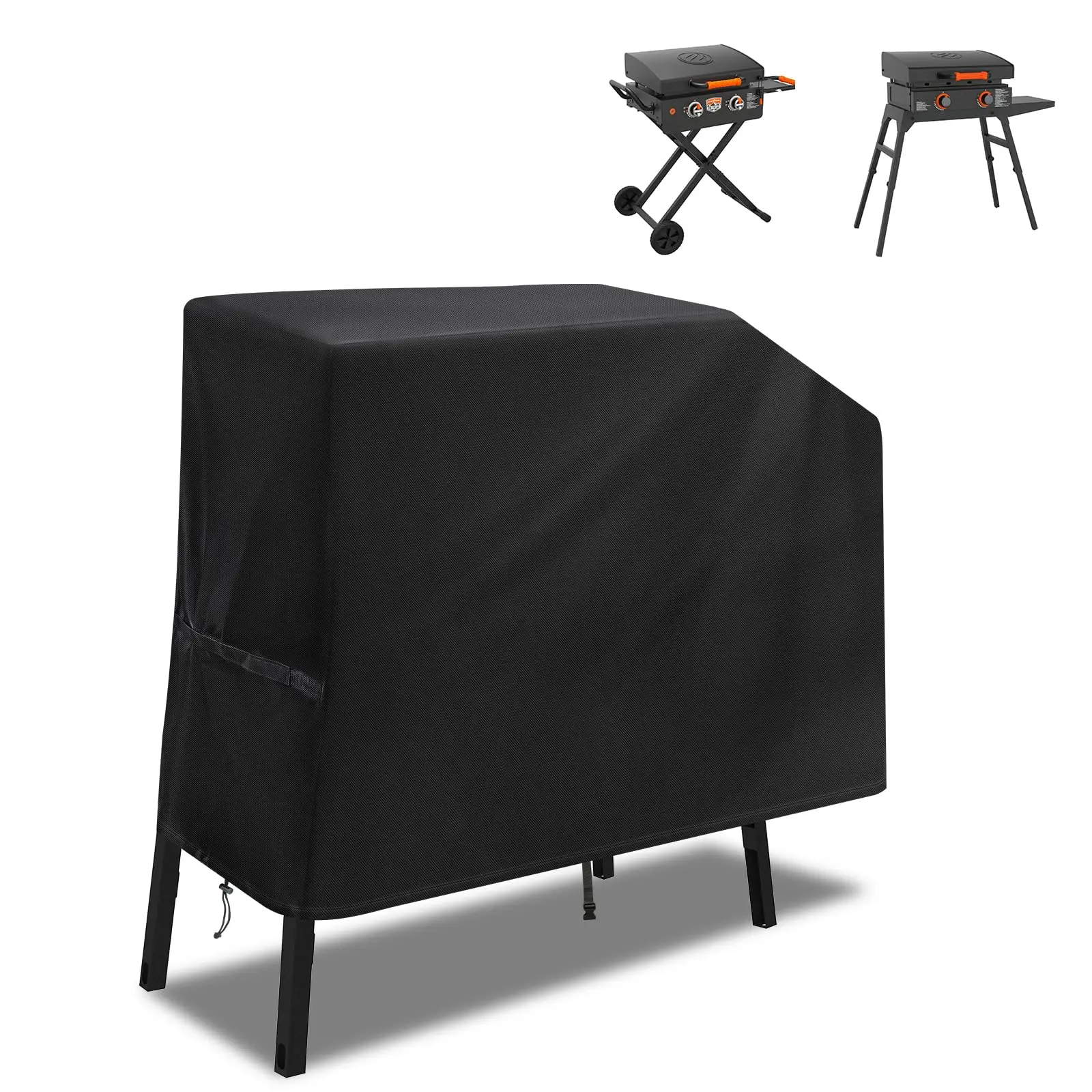 Griddle Grill Cover For Blackstone 22 Inch And 17 With Hood Stand  Waterproof Uv Resistant Rip-proof Material - Black(cover Only)