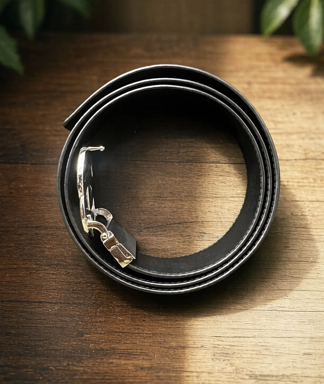 Unisex Faux Leather Belt – Gold-Tone & Silver-Tone Pin Buckle, 1.5" Adjustable Waist Belt for Jeans, Dress & Casual, Gift Ready