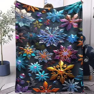 Snowflake Patterned Blanket, Suitable for All Seasons, Suitable for Beds, Sofas, Cars, Room Decorations, and Gifts, Suitable for Children and Adults