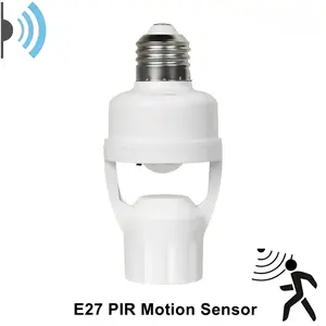 Motion Sensor E27 Light Socket Converter, Adjustable Delay Time Switch, Color Temperature Control, Base, Home Use Bulb Adapter