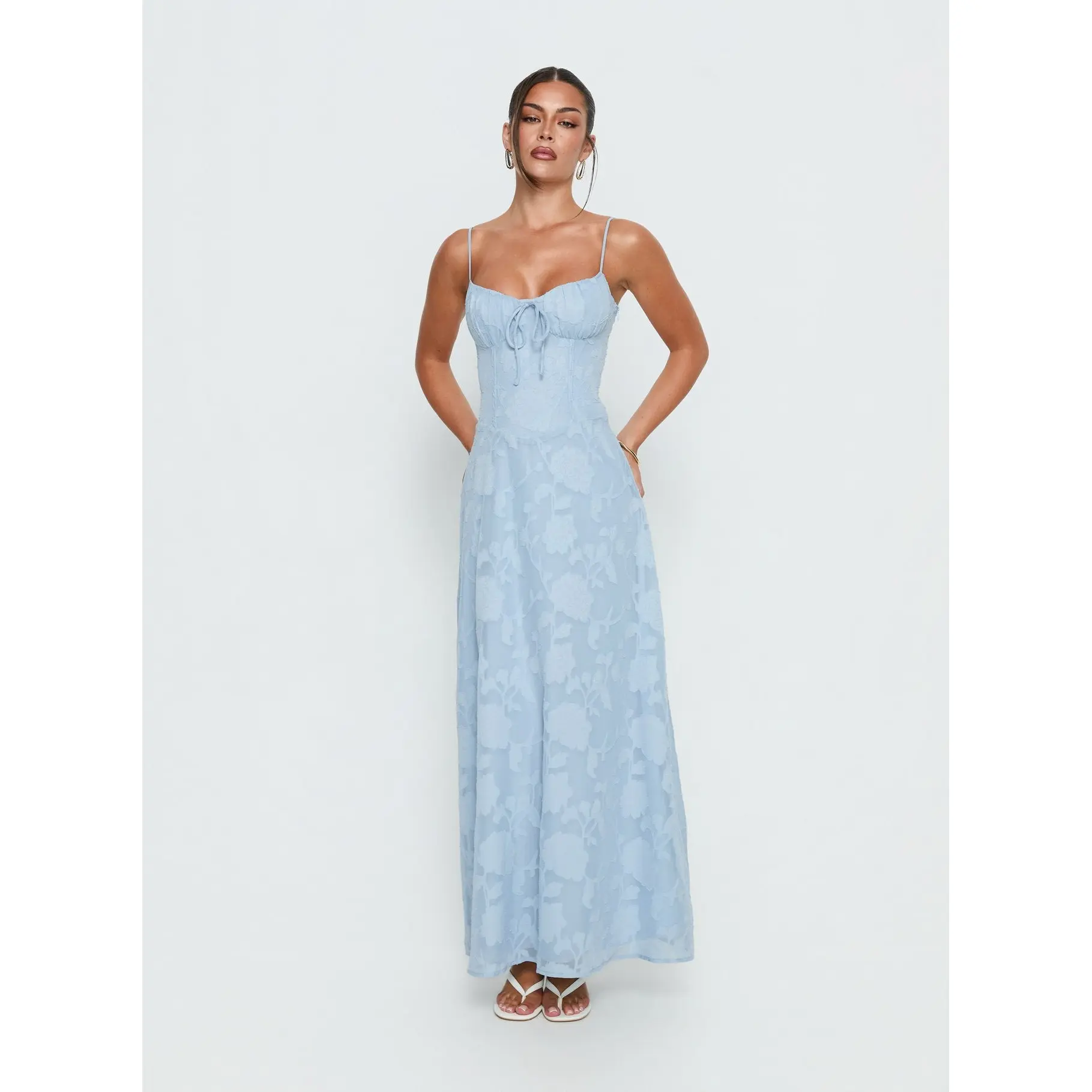 Members Only Maxi Dress Blue Burnout