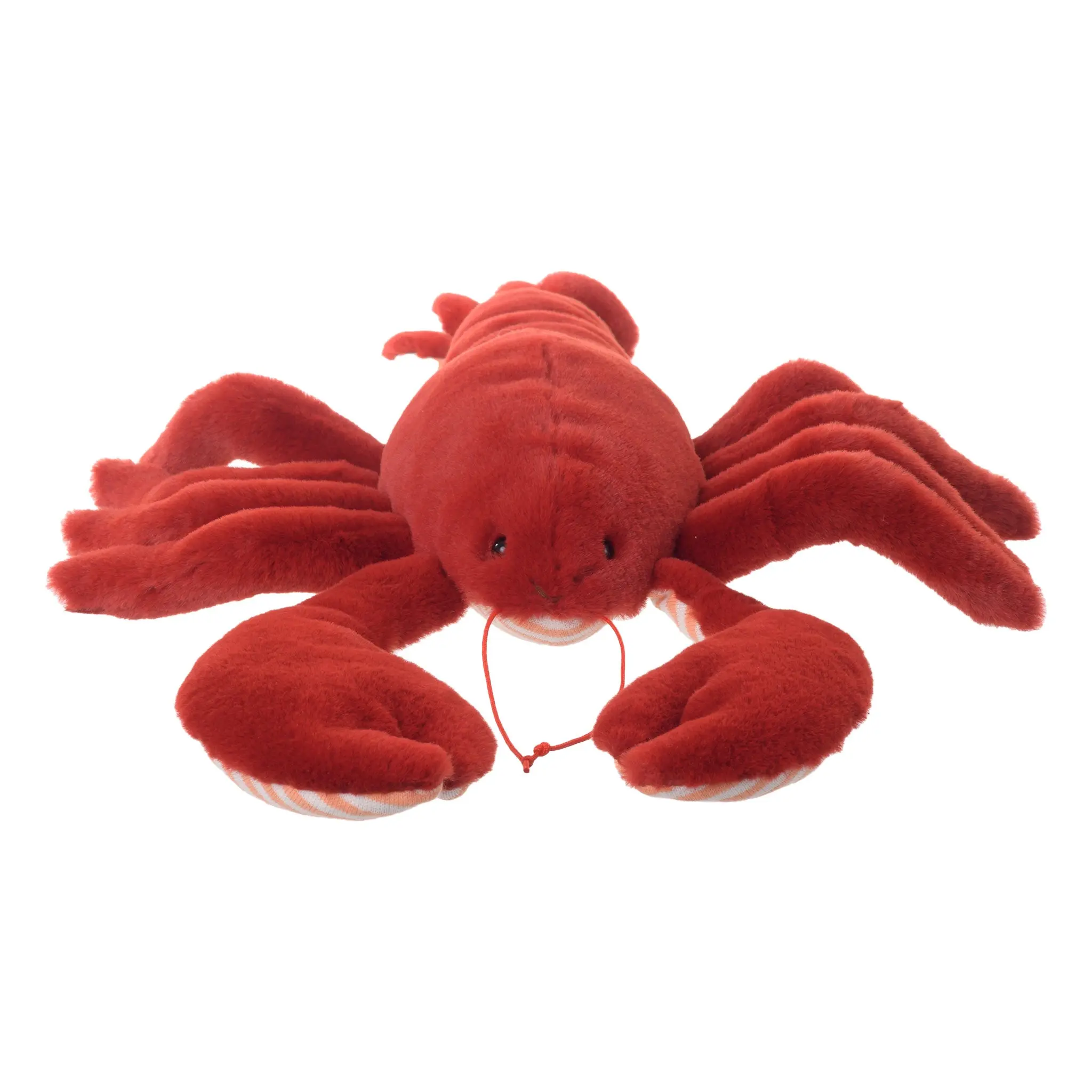 Mr. Lobster Soft Red Plush Stuffed Animal Ocean Sea Creature Toy for Kids red lobster with an orange-and-white striped belly