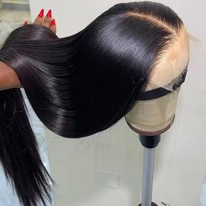 Bling Hair 180 Density 13x6 HD Transparent Straight Lace Frontal Wigs Human Hair 32 34 Inch 13x4 Lace Front Wig PrePlucked For Women