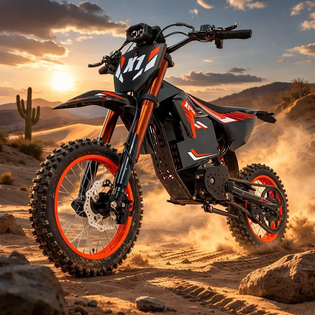 Qronge Mid-Mount Electric Bike for Youth & Adults - 4500W Peak Power, 60V 28.8Ah Battery, 50MPH Speed, 60Mi Range, 14"/12" Wheels, Dirt MTB Ebikes, Father's Day Gifts, Camping Essential