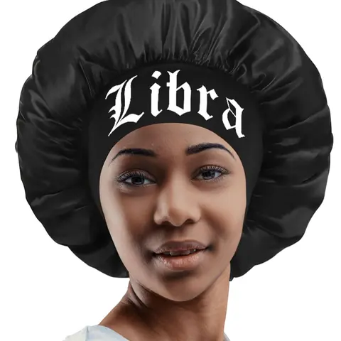 Constellation Print Sleep Bonnet, Adjustable Satin Bonnet, Gifts for Wife, Hair Care Wrap, Soft Touch Sleep Bonnet, Black Make Up Washing Face Daily Use Bonnet, Fashion Hats for Women & Girls, Women Gifts, Hair Care Cap, Haircare