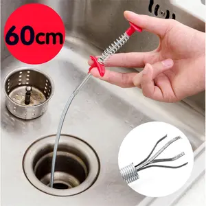 60CM Drain Clog Remover With Spring Pipe Dredging Tool - Great Household Hair and Drain Clog Remover