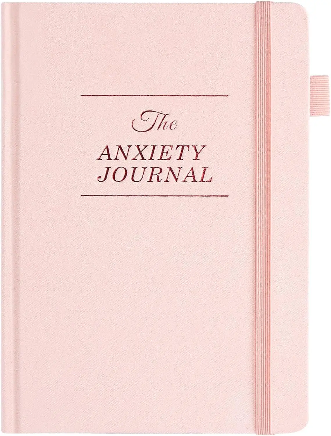 JUBTIC Guided Anxiety Journal – Guided CBT Journal with Prompts for Self Care & Stress Relief, Cognitive Behavioral Therapy Mental Health Journal – Wellness Gifts for Women Men(A5 Pink)
