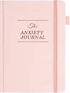 JUBTIC Guided Anxiety Journal – Guided CBT Journal with Prompts for Self Care & Stress Relief, Cognitive Behavioral Therapy Mental Health Journal – Wellness Gifts for Women Men(A5 Pink)