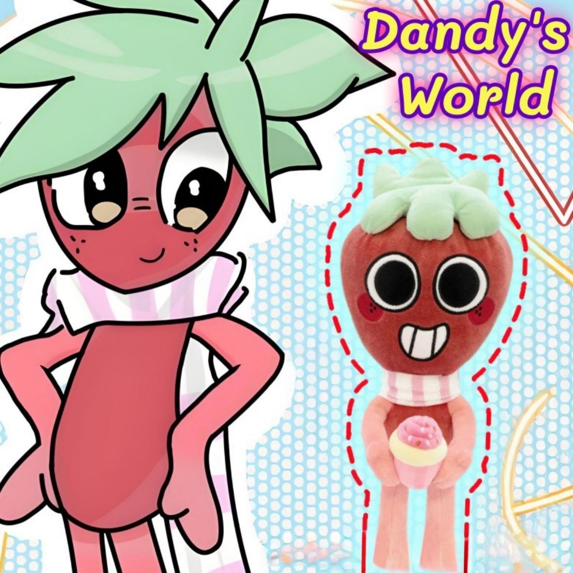 Dandy's World Berry Plush - 12" Cute Strawberry Stuffed Animal with Cupcake, Soft Kawaii Plushie Toy，cute girly gifts，stuffed animals