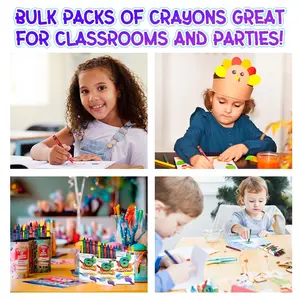 ArtCreativity Crayons Bulk Set - 600 Total Crayons - 100 Packs of 6 - Kids' Colors: Red, Orange, Yellow, Green, Blue, Purple - Classroom & Party Favors