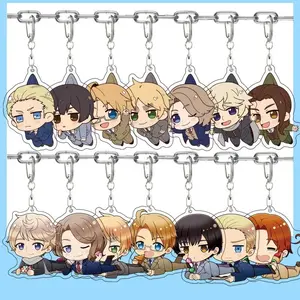 26 Styles Anime Hetalia Axis Powers Figures AMERICA FRANCE RUSSIA Keychain - Cute Cartoon Anime Keychain - Cute Acrylic Cartoon Keychain, Funny Meme Character Charm for Keys, Bags, Backpack, Durable Gift for Fans & Collectors